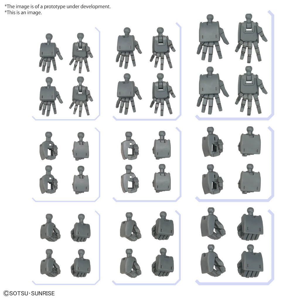 Option Parts Set Gunpla 03 (Build Hands Edge) - S, M, L Sizes for Dynamic Poses