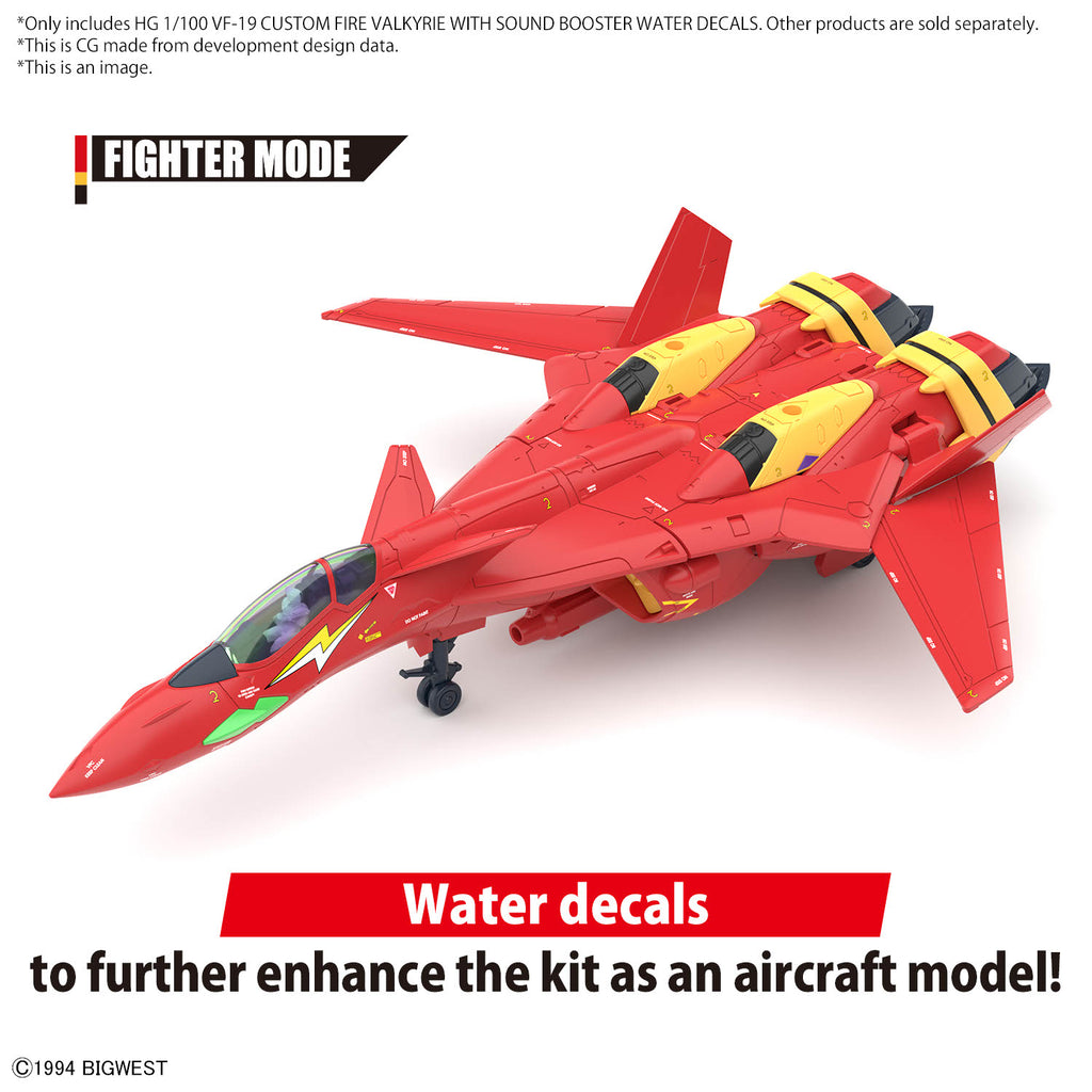 HG 1/100 VF-19 Custom Fire Valkyrie with Sound Booster water decal