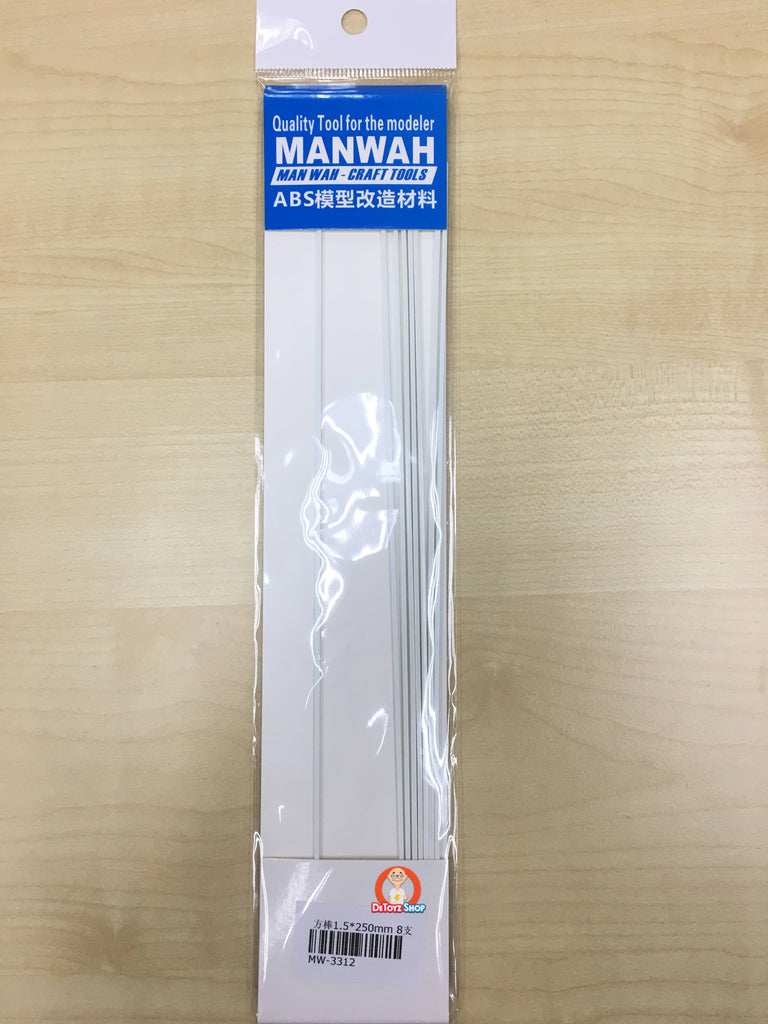 Manwah Craft Tools ABS Beam Square White (1.5mm)(Solid)