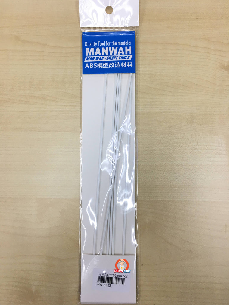 Manwah Craft Tools ABS Beam Square White (2.0mm)(Solid)