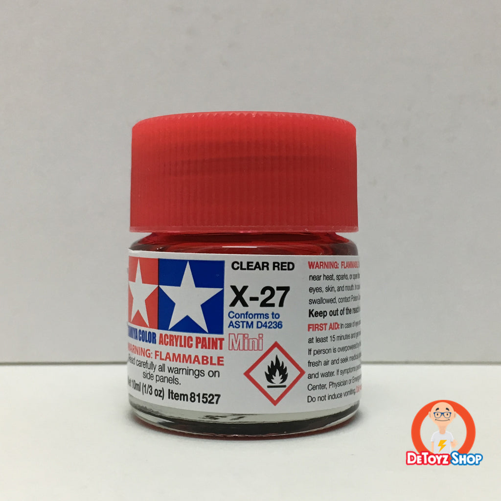 Tamiya Acrylic Color X-27 Clear Red Gloss (10ml)