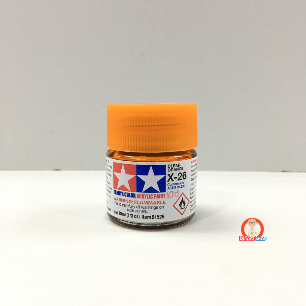 Tamiya Acrylic Color X-26 Clear Orange Gloss (10ml)