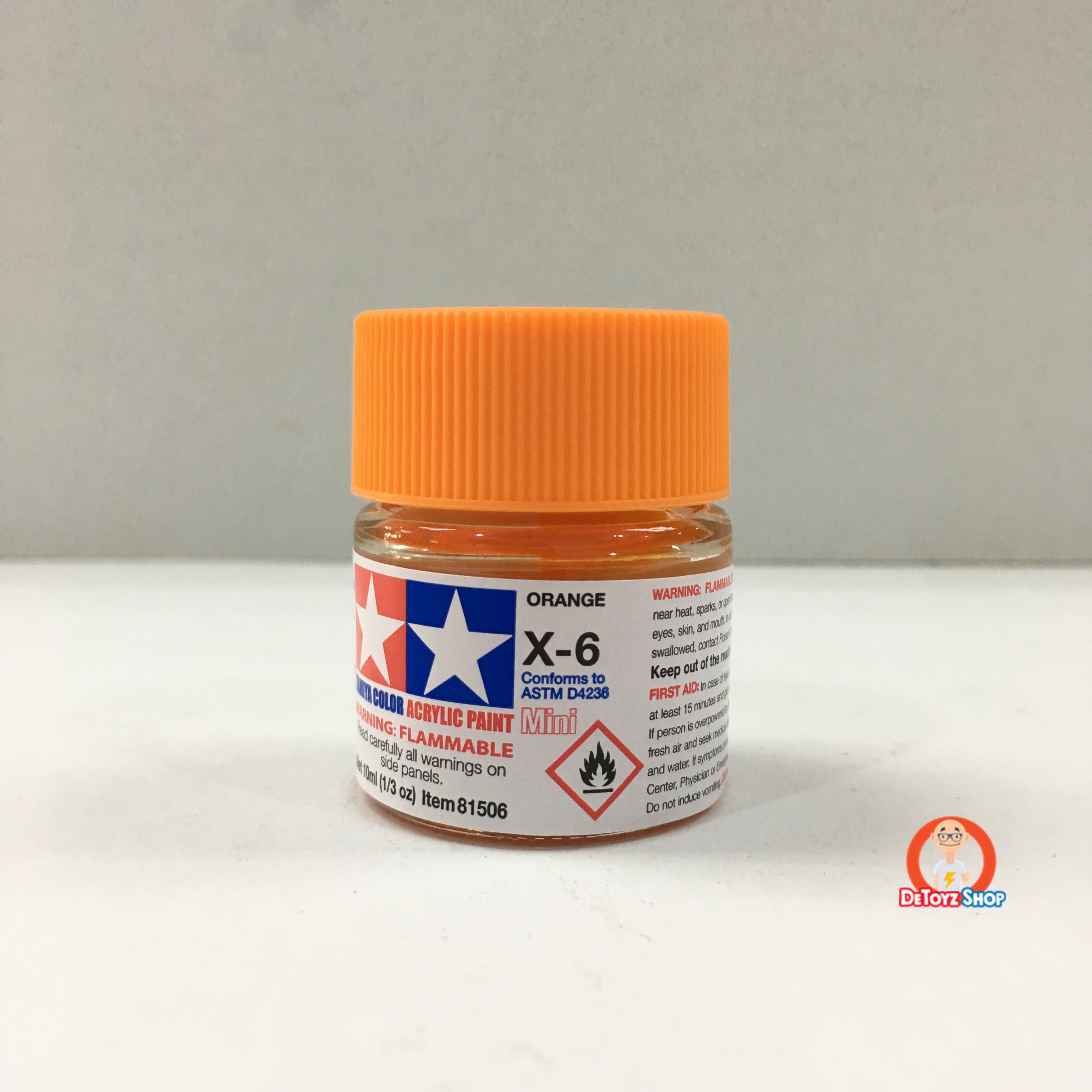 Tamiya Acrylic Color X-6 Orange Gloss (10ml)